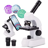 Microscopio 40X-800X con aumento para niños- estudiantes y adultos- microscopio óptico portátil para laboratorio…